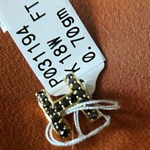 18k solid gold Black diamond Hermes-inspired pendant